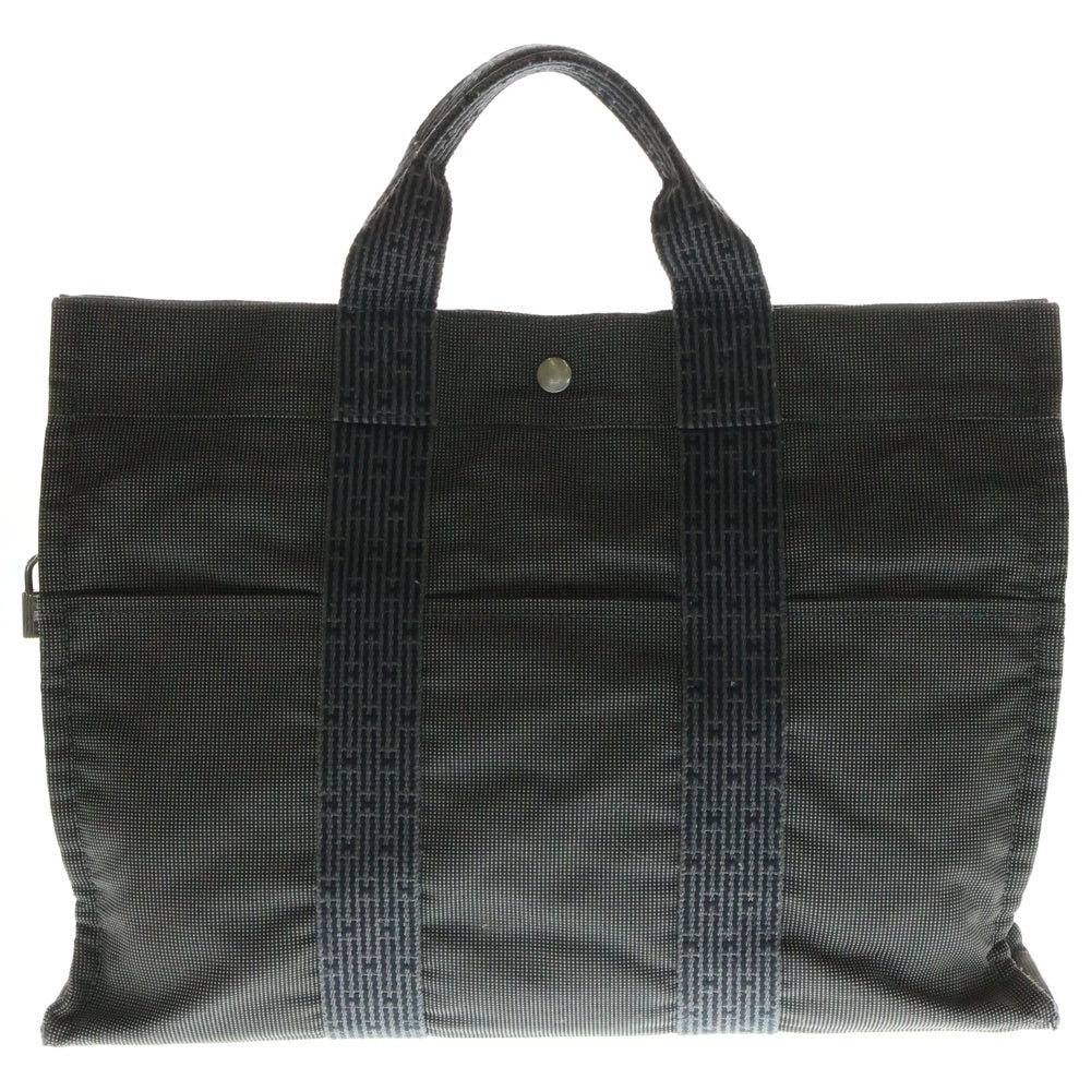 HERMES(エルメス) Herline Tote MM エールライン MM キャンバス スナップボタン トートバッグ ハンドバック グレー