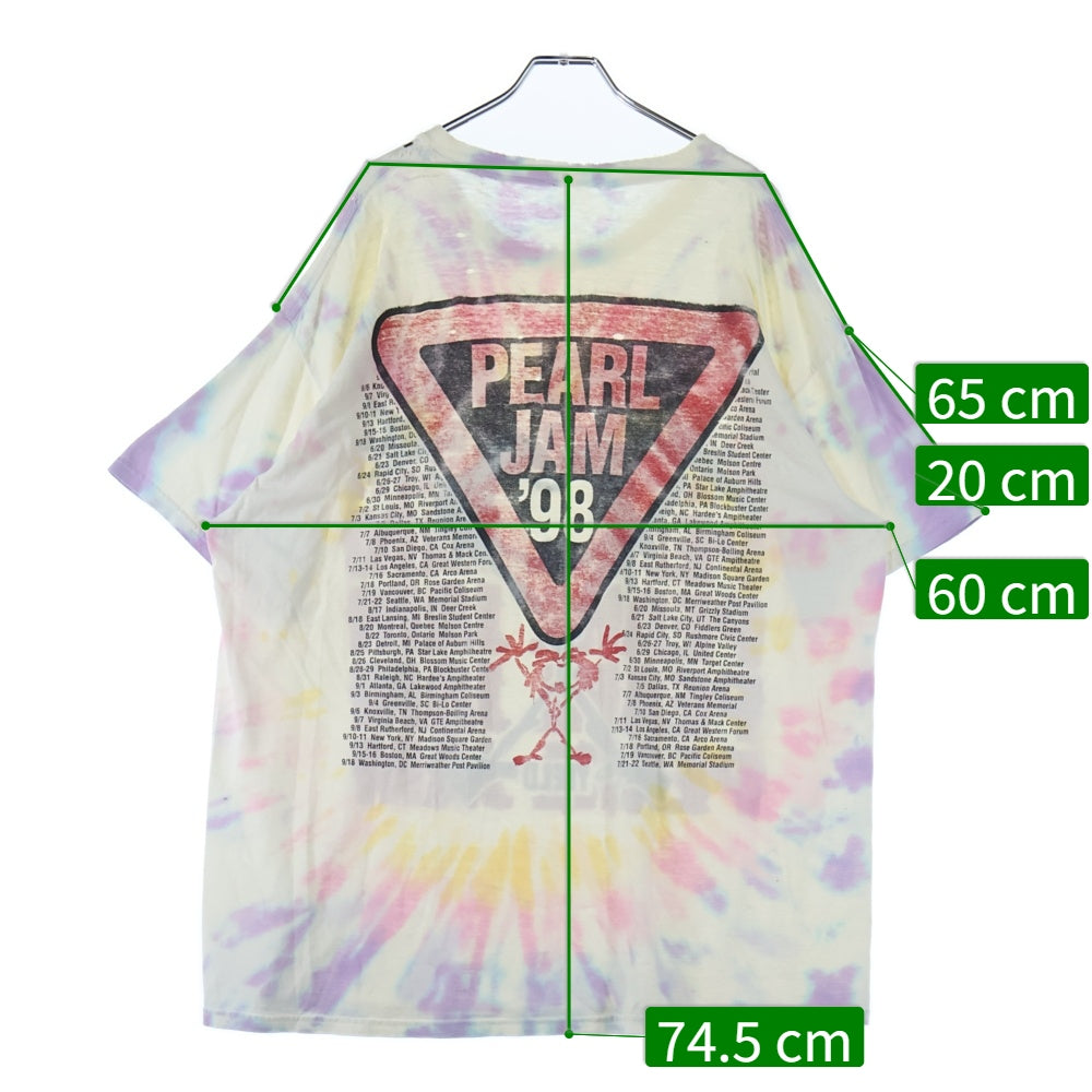 VINTAGE(ヴィンテージ) 90S VINTAGE PEARL JAM '98 ヴィンテージ パールジャム タイダイ 半袖Tシャツ カットソー マルチカラー