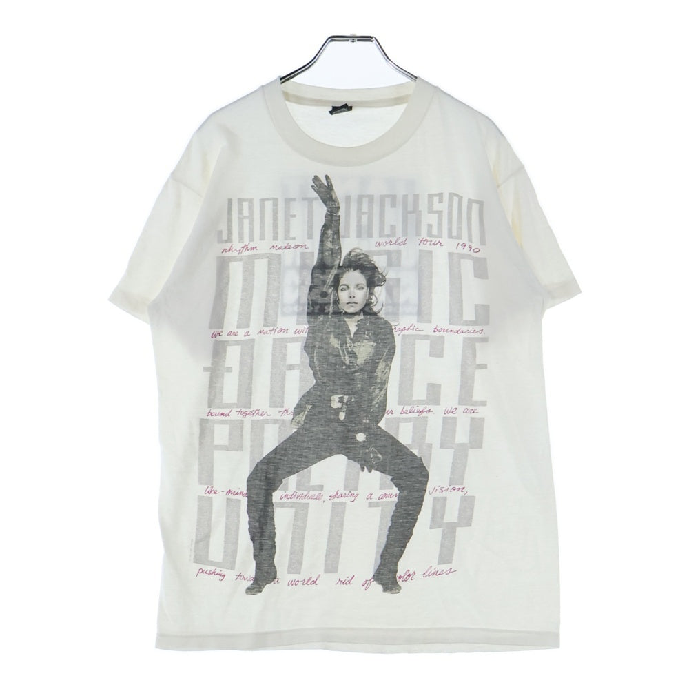 VINTAGE(ヴィンテージ) 90S VINTAGE JANET JACKSON RHYTHM NATION WORLD TOUR ヴィンテージ ジャネットジャクソン リズムネーション ワールドツアー 半袖Tシャツ カットソー ホワイト