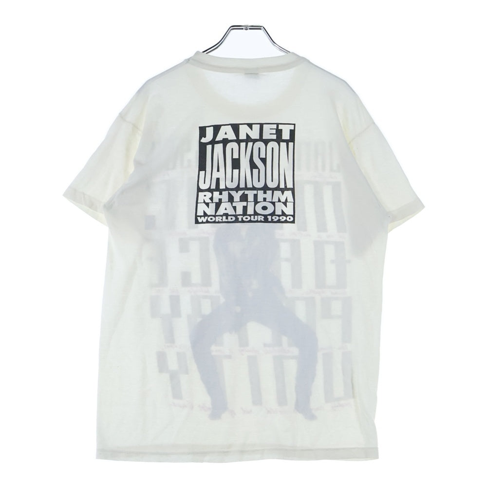 VINTAGE(ヴィンテージ) 90S VINTAGE JANET JACKSON RHYTHM NATION WORLD TOUR ヴィンテージ ジャネットジャクソン リズムネーション ワールドツアー 半袖Tシャツ カットソー ホワイト