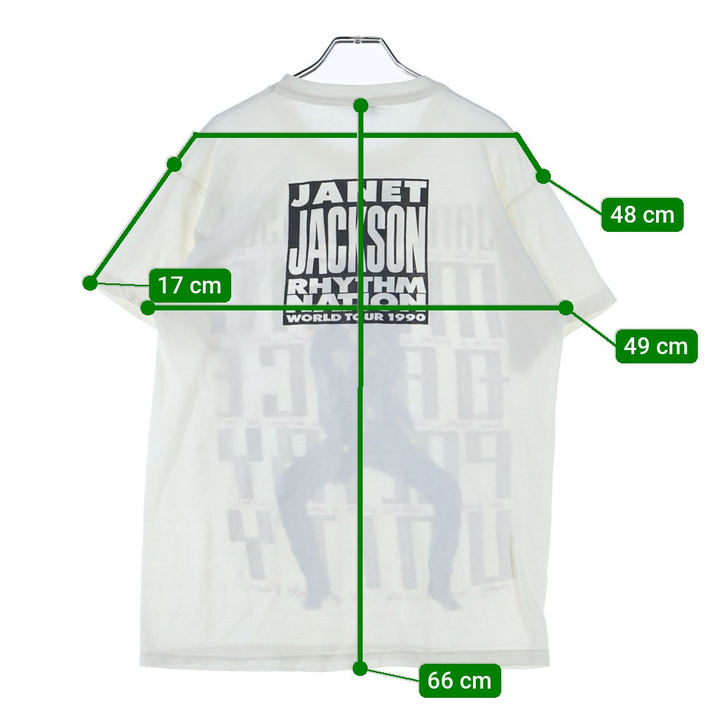 VINTAGE(ヴィンテージ) 90S VINTAGE JANET JACKSON RHYTHM NATION WORLD TOUR ヴィンテージ ジャネットジャクソン リズムネーション ワールドツアー 半袖Tシャツ カットソー ホワイト