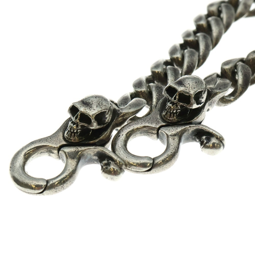 STANLEY GUESS(スタンリーゲス) 2スカルクラシッククリップ ロングウォレットチェーン シルバー