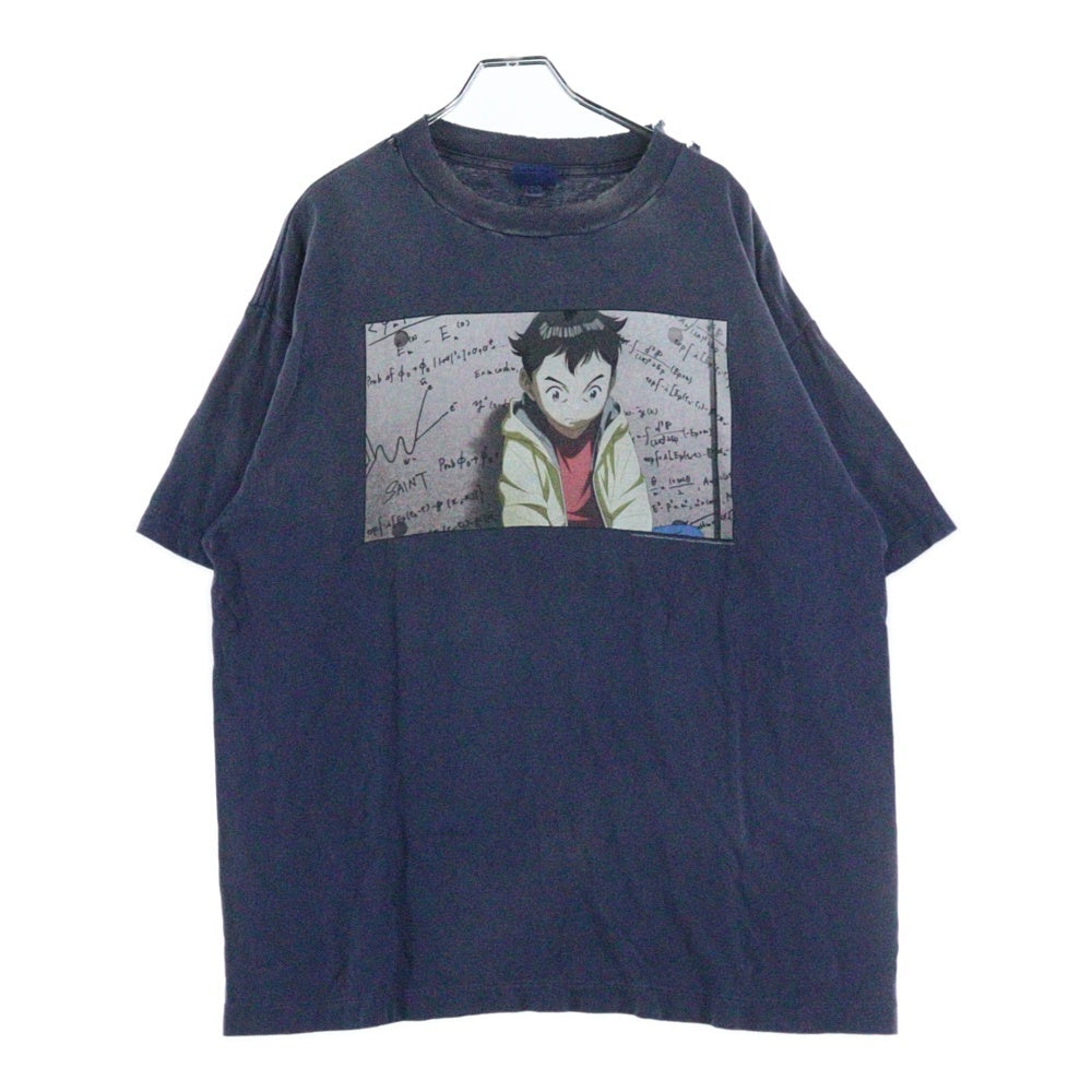 SAINT MICHAEL(セントマイケル) 24AW PLUTO SS TEE NAVY VINTAGE加工 アニメーションプリント クルーネック 半袖Tシャツ ネイビー SM-YS1-0000-C29