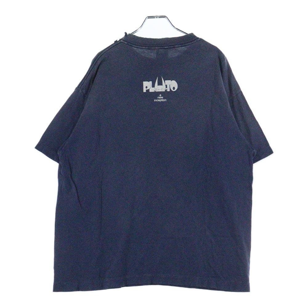 SAINT MICHAEL(セントマイケル) 24AW PLUTO SS TEE NAVY VINTAGE加工 アニメーションプリント クルーネック 半袖Tシャツ ネイビー SM-YS1-0000-C29