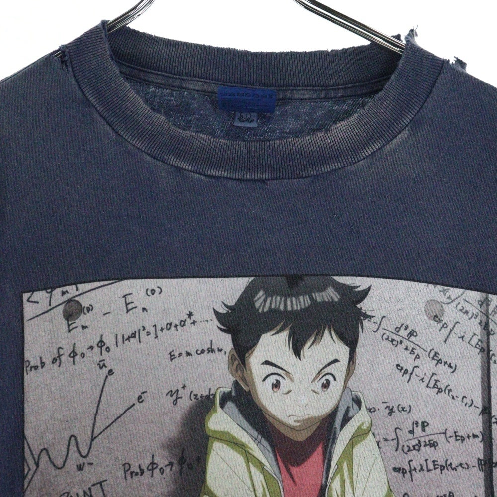 SAINT MICHAEL(セントマイケル) 24AW PLUTO SS TEE NAVY VINTAGE加工 アニメーションプリント クルーネック 半袖Tシャツ ネイビー SM-YS1-0000-C29