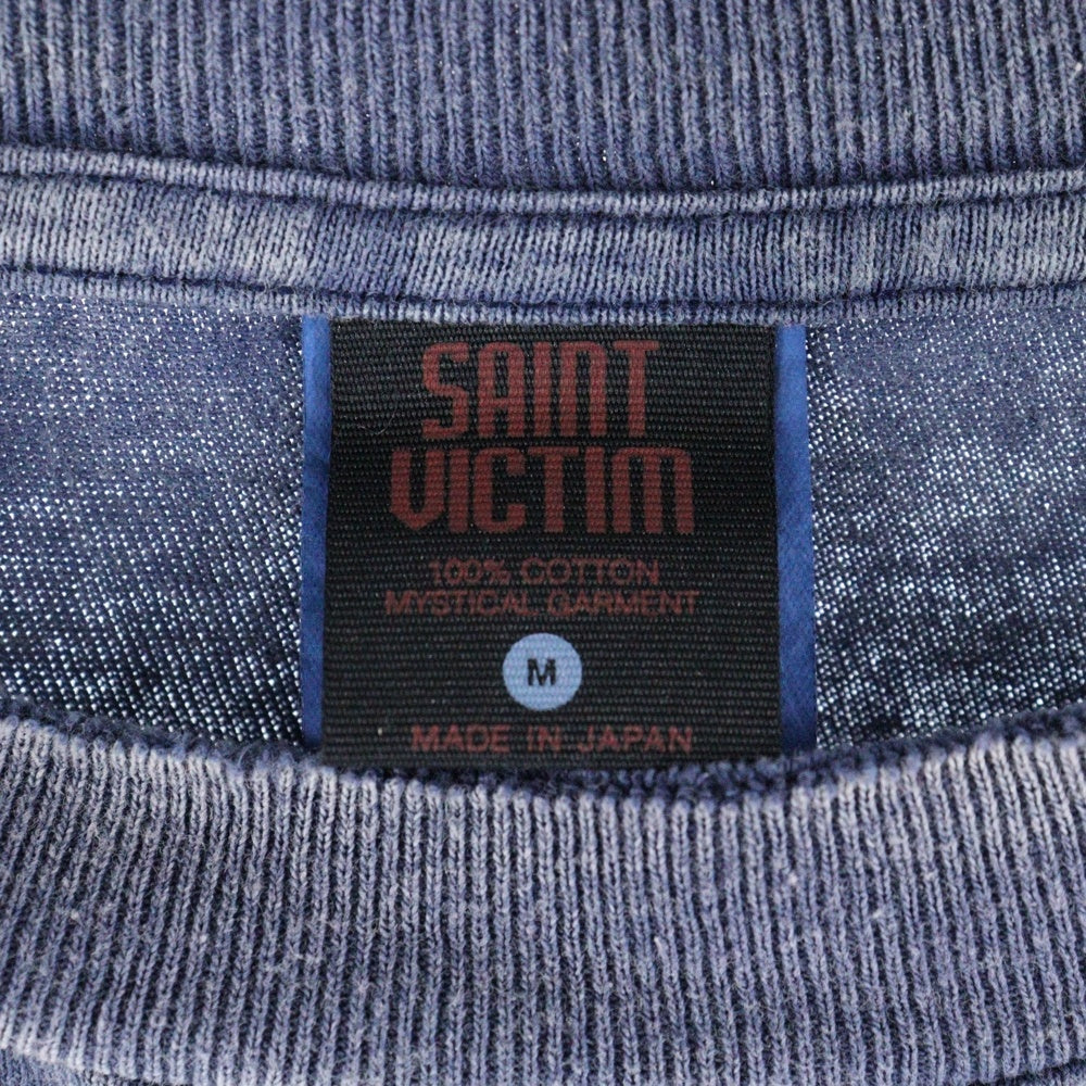 SAINT MICHAEL(セントマイケル) 24AW PLUTO SS TEE NAVY VINTAGE加工 アニメーションプリント クルーネック 半袖Tシャツ ネイビー SM-YS1-0000-C29