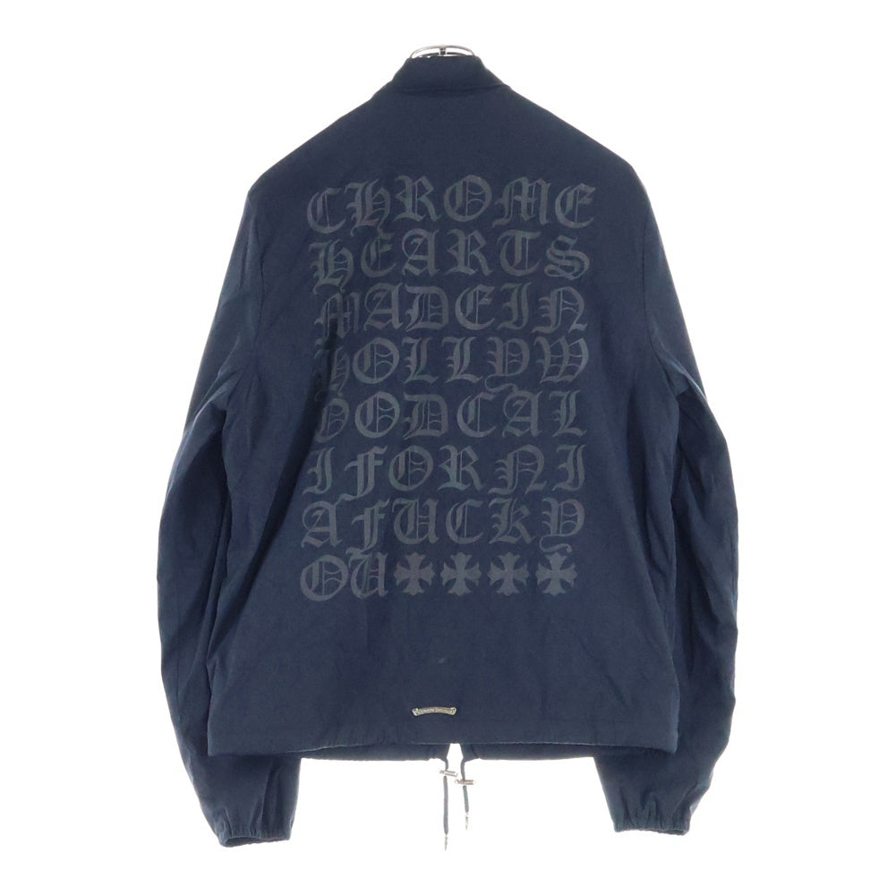 CHROME HEARTS(クロムハーツ) RIGGINS FBRC VJ N バック英字プリント CHプラス総柄 ナイロンコーチジャケット ブルゾン ブラック