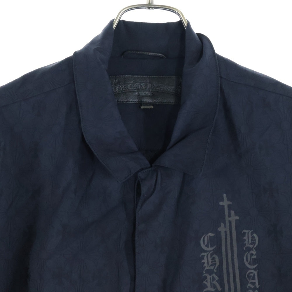 CHROME HEARTS(クロムハーツ) RIGGINS FBRC VJ N バック英字プリント CHプラス総柄 ナイロンコーチジャケット ブルゾン ブラック