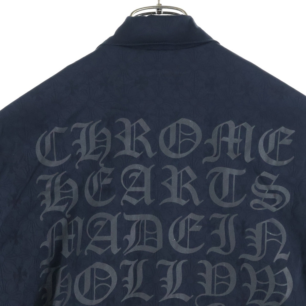 CHROME HEARTS(クロムハーツ) RIGGINS FBRC VJ N バック英字プリント CHプラス総柄 ナイロンコーチジャケット ブルゾン ブラック