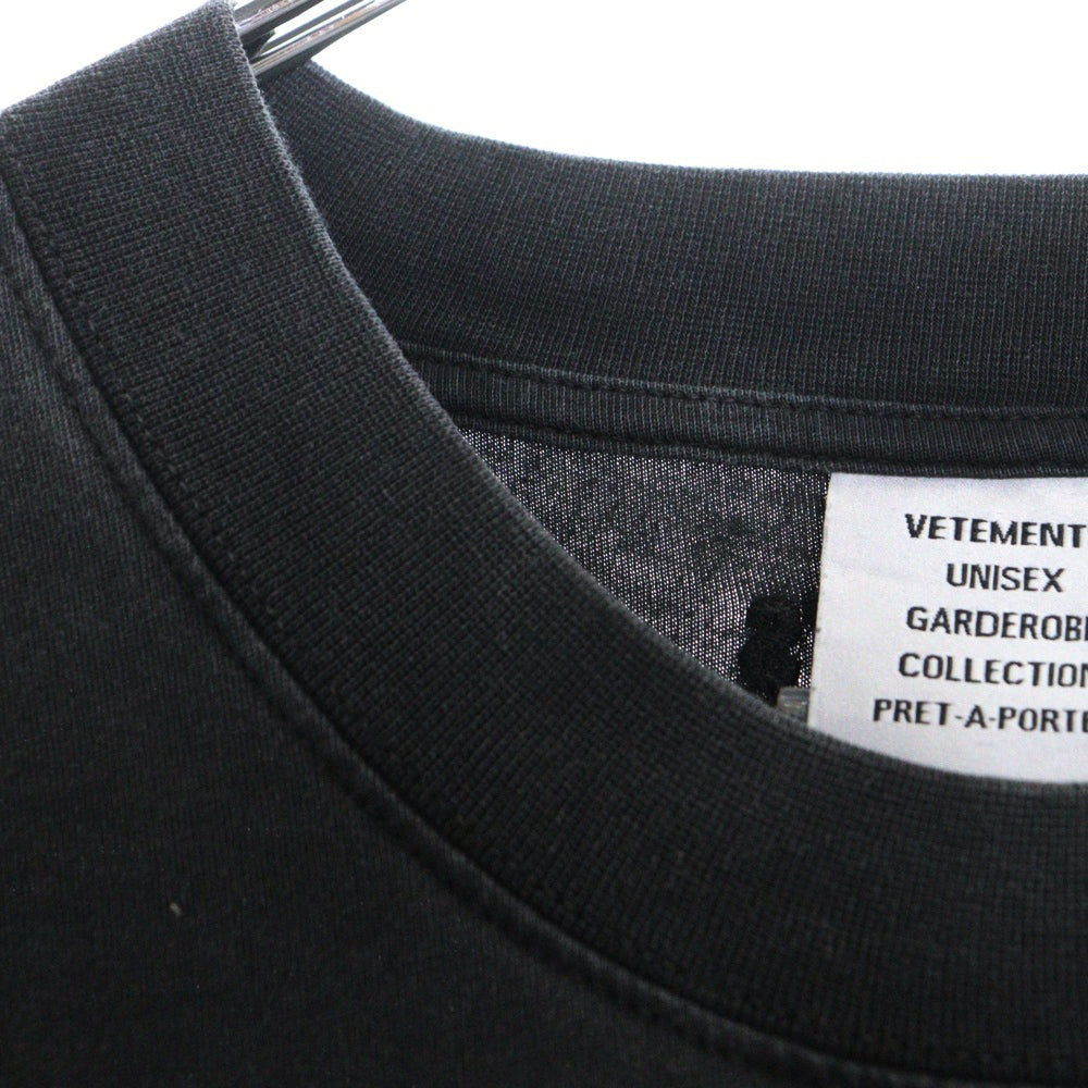 VETEMENTS(ヴェトモン) XXXL PARIS LOGO T-SHIRT フロントパリスロゴ オーバーサイズ クルーネック 半袖Tシャツ カットソー ブラック UE64TR370B