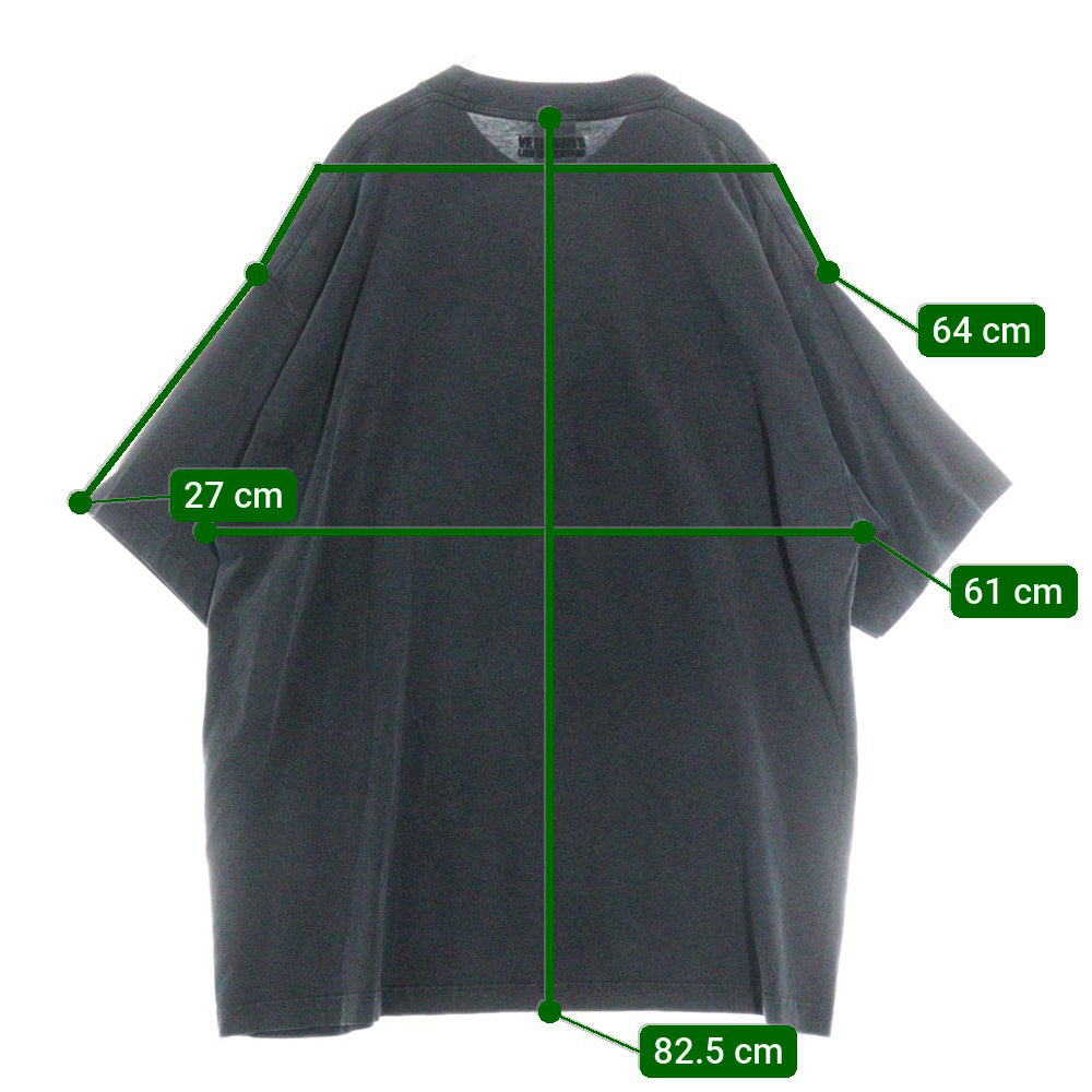 VETEMENTS(ヴェトモン) XXXL PARIS LOGO T-SHIRT フロントパリスロゴ オーバーサイズ クルーネック 半袖Tシャツ カットソー ブラック UE64TR370B
