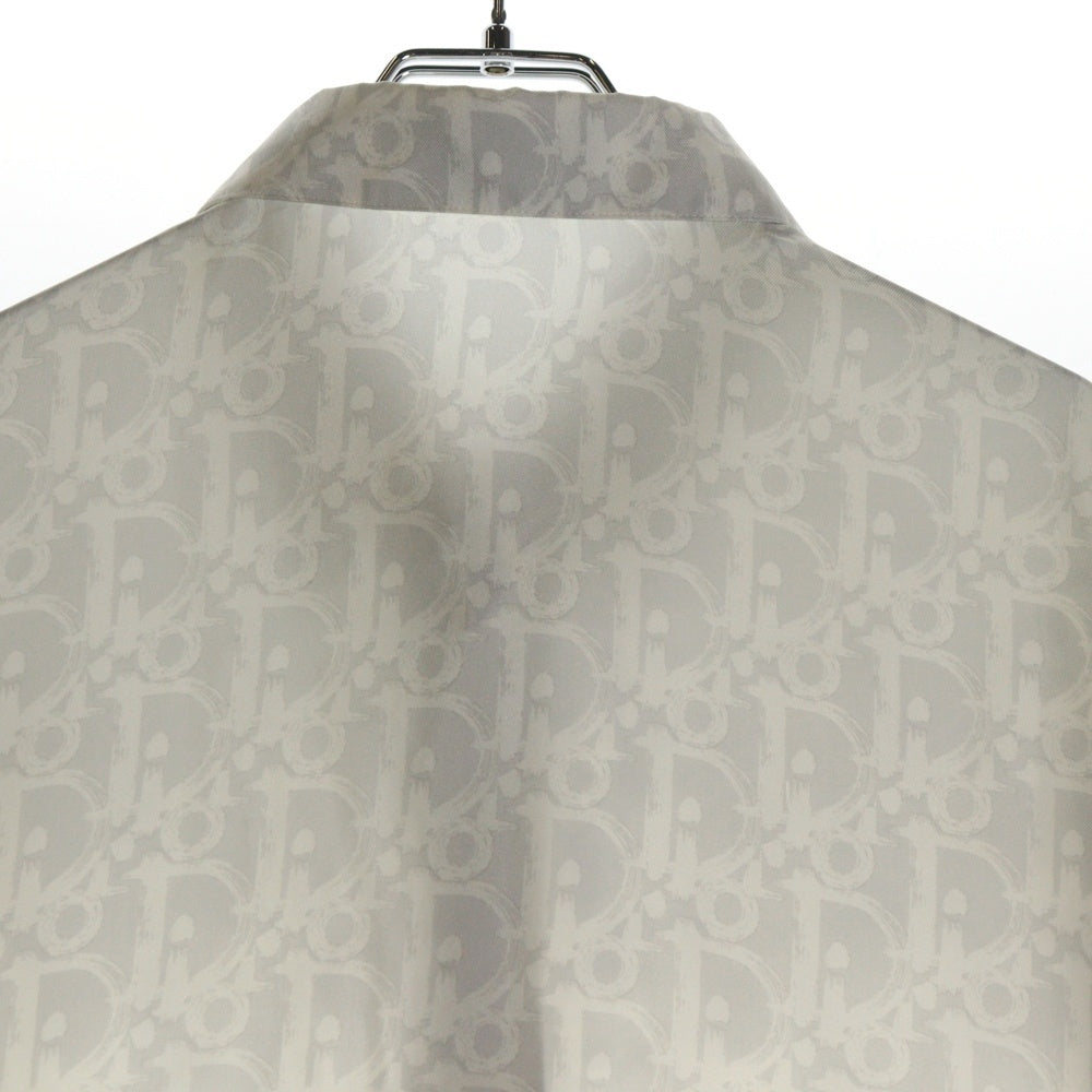 DIOR(ディオール) 21SS オブリーク総柄 シルク 比翼 長袖シャツ ホワイト 013C502A5141