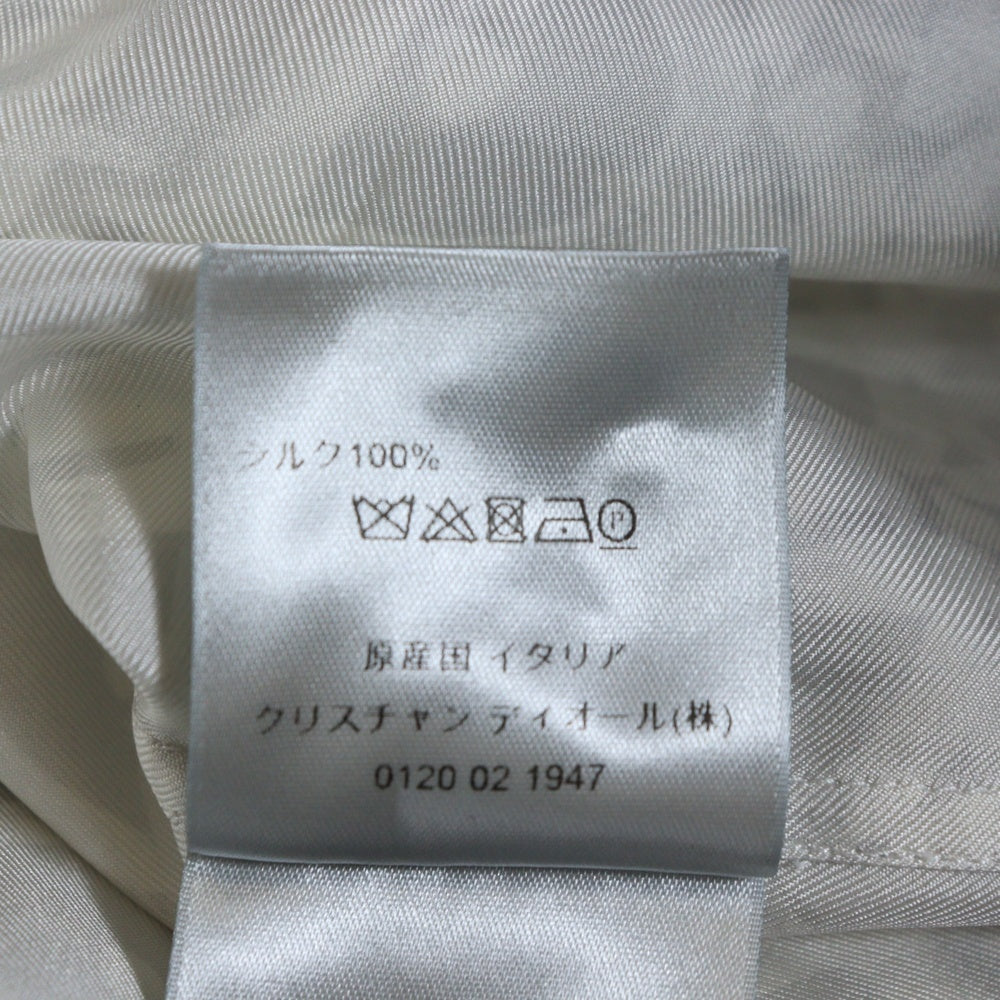 DIOR(ディオール) 21SS オブリーク総柄 シルク 比翼 長袖シャツ ホワイト 013C502A5141