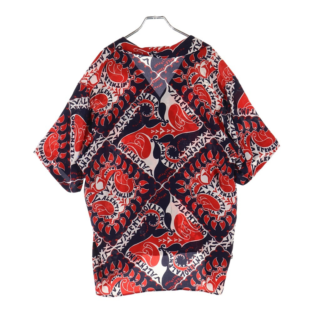 VALENTINO(ヴァレンティノ) ARCHIVE MANIFESTO BANDANA PRINT SILK SHIRT アーカイブ マニフェスト バンダナプリント シルク半袖シャツ レッド/ネイビー/ホワイト 1V3AAA908KW