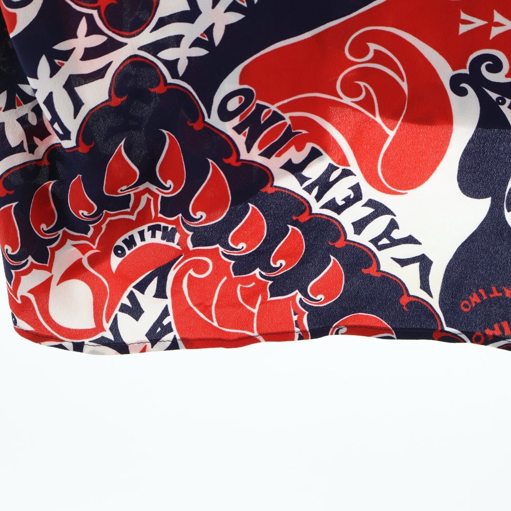 VALENTINO(ヴァレンティノ) ARCHIVE MANIFESTO BANDANA PRINT SILK SHIRT アーカイブ マニフェスト バンダナプリント シルク半袖シャツ レッド/ネイビー/ホワイト 1V3AAA908KW