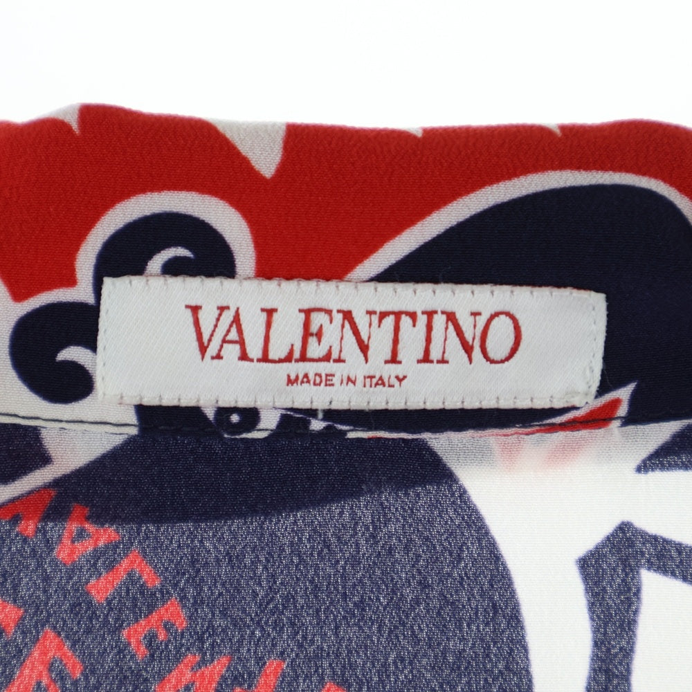 VALENTINO(ヴァレンティノ) ARCHIVE MANIFESTO BANDANA PRINT SILK SHIRT アーカイブ マニフェスト バンダナプリント シルク半袖シャツ レッド/ネイビー/ホワイト 1V3AAA908KW
