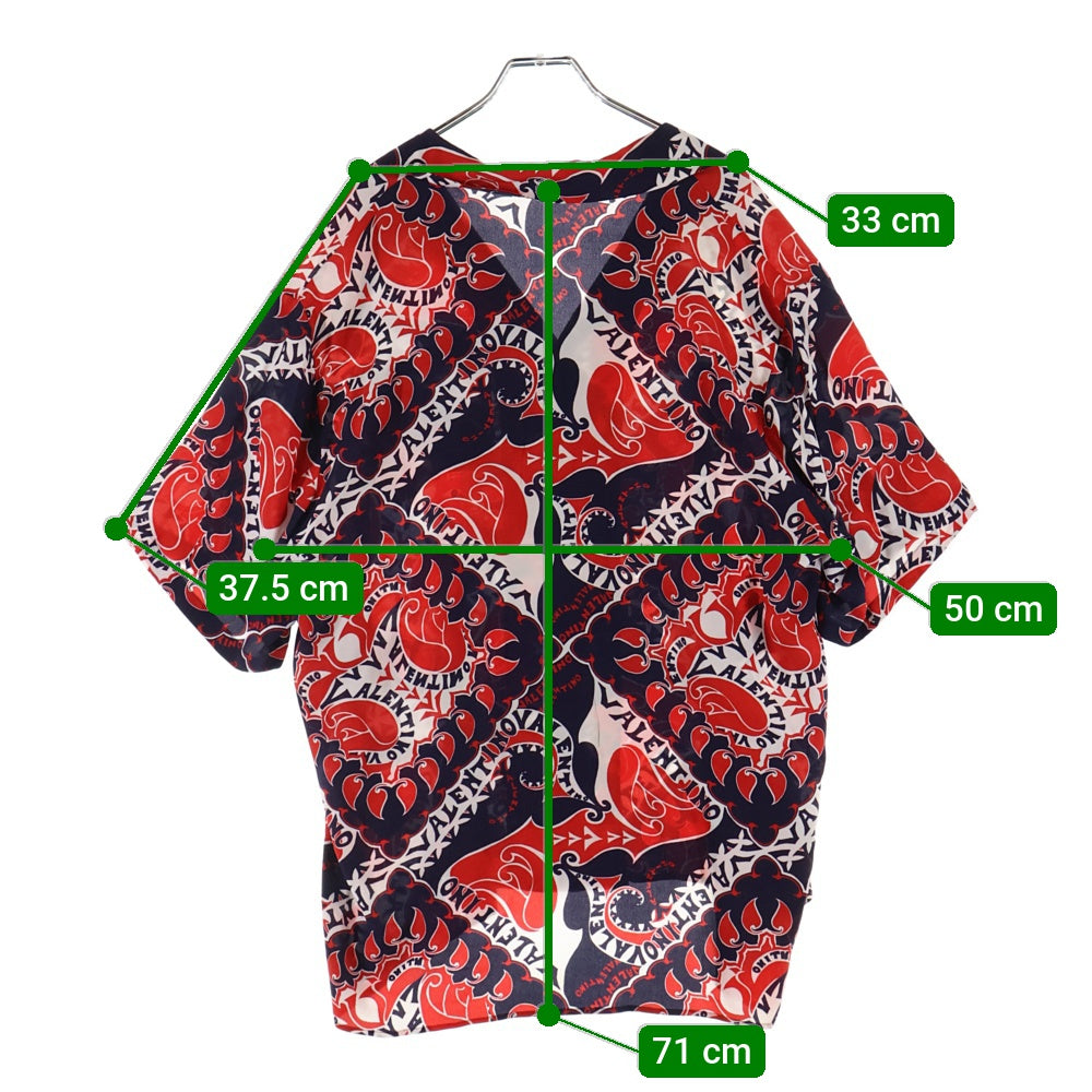 VALENTINO(ヴァレンティノ) ARCHIVE MANIFESTO BANDANA PRINT SILK SHIRT アーカイブ マニフェスト バンダナプリント シルク半袖シャツ レッド/ネイビー/ホワイト 1V3AAA908KW