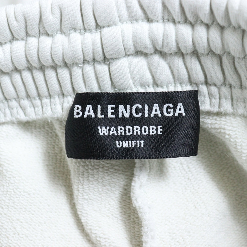 BALENCIAGA(バレンシアガ) キャンペーンロゴ刺繍 スウェットショーツ ハーフパンツ ホワイト 641608 TKVI9