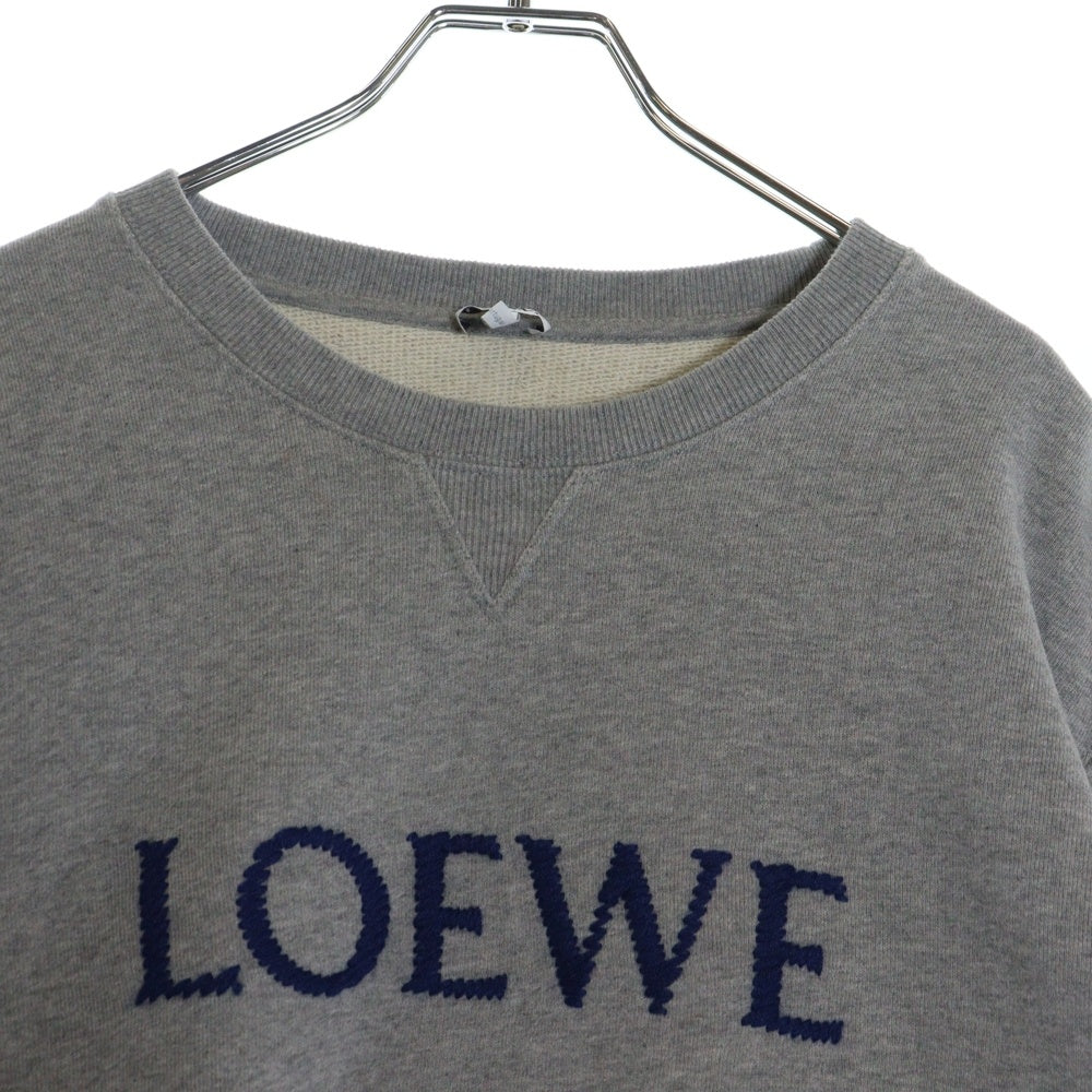 LOEWE(ロエベ) REGULAR FIT SWEATSHIRT フロントロゴ レギュラーフィット クルーネック スウェット トレーナー グレー H526Y24J26