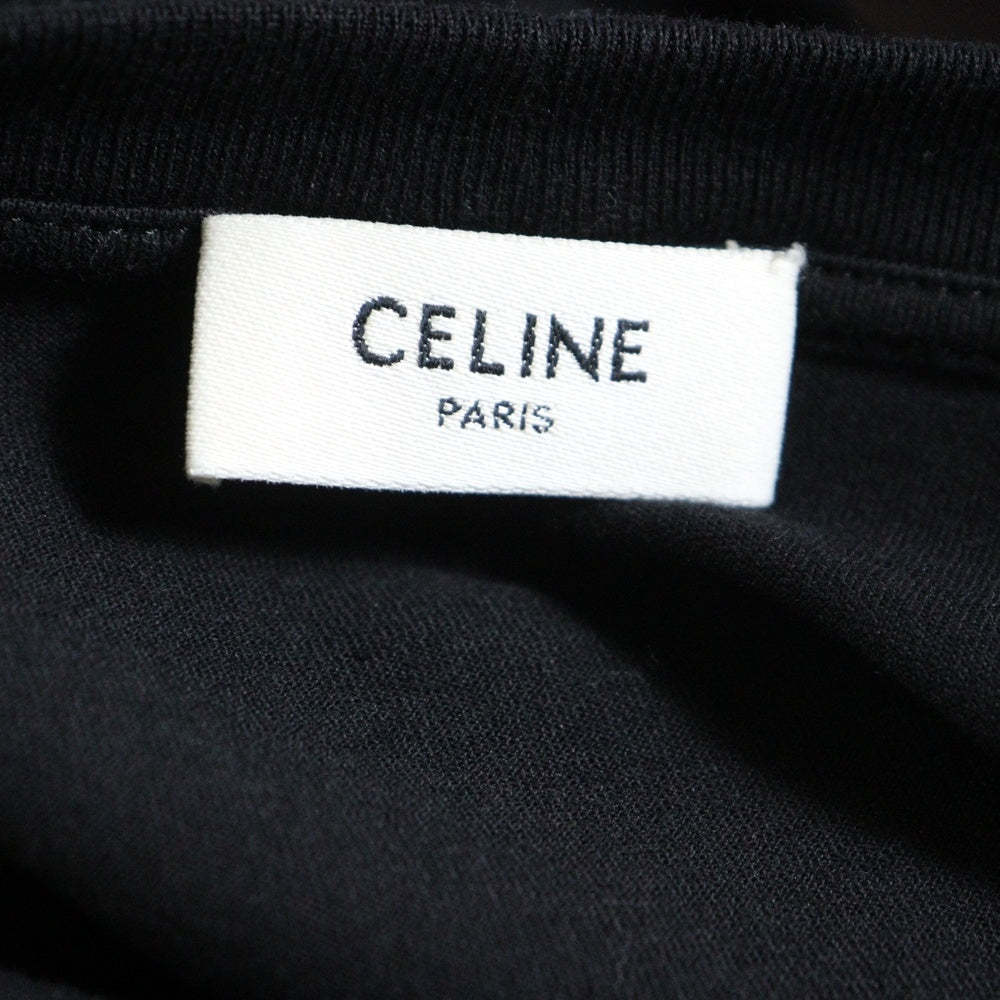 CELINE(セリーヌ) 22SS ゴシックロゴプリント クルーネック 半袖Tシャツ カットソー ブラック 2X37A671Q