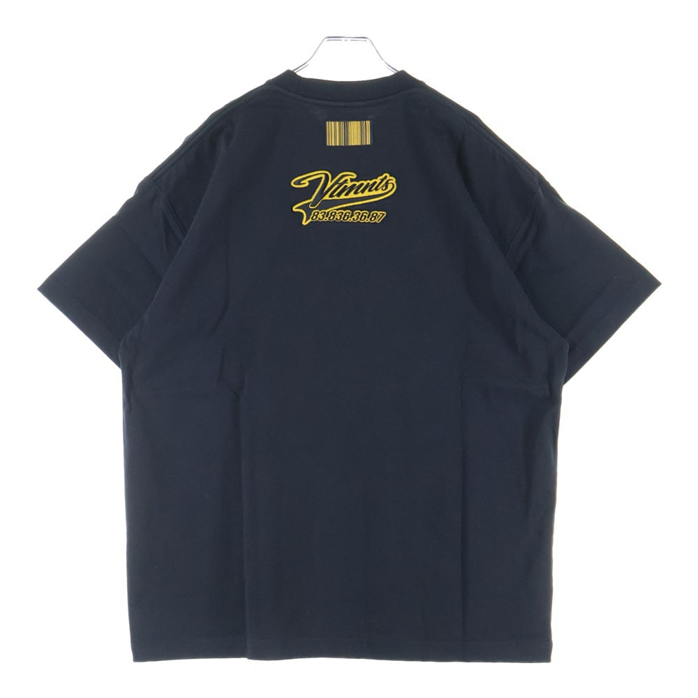 VTMNTS(ブイティーエムエヌティーエス) 22SS COLLEGE T-SHIRT カレッジロゴ クルーネック 半袖Tシャツ カットソー ブラック VL12TR180B