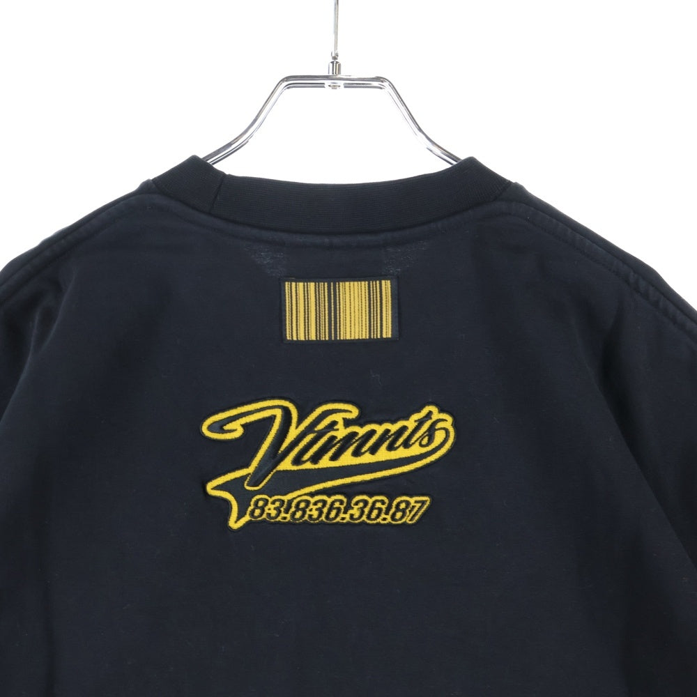 VTMNTS(ブイティーエムエヌティーエス) 22SS COLLEGE T-SHIRT カレッジロゴ クルーネック 半袖Tシャツ カットソー ブラック VL12TR180B