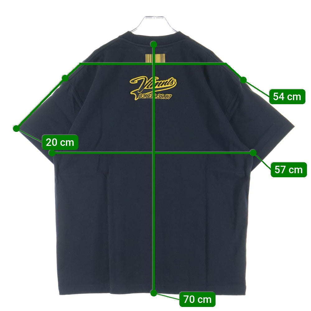 VTMNTS(ブイティーエムエヌティーエス) 22SS COLLEGE T-SHIRT カレッジロゴ クルーネック 半袖Tシャツ カットソー ブラック VL12TR180B