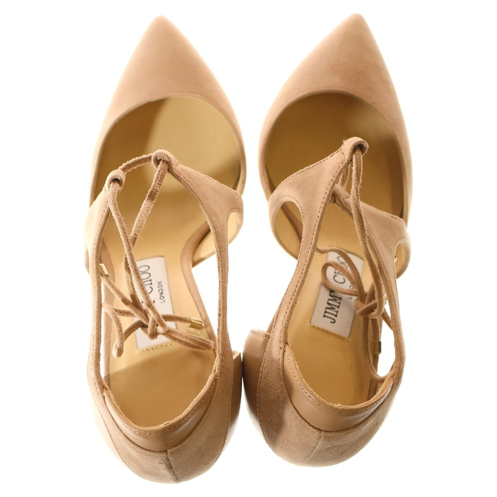 JIMMY CHOO(ジミーチュウ) LANCE ランス ポインテッドトゥ スウェード ハイヒール パンプス レディース ベージュ