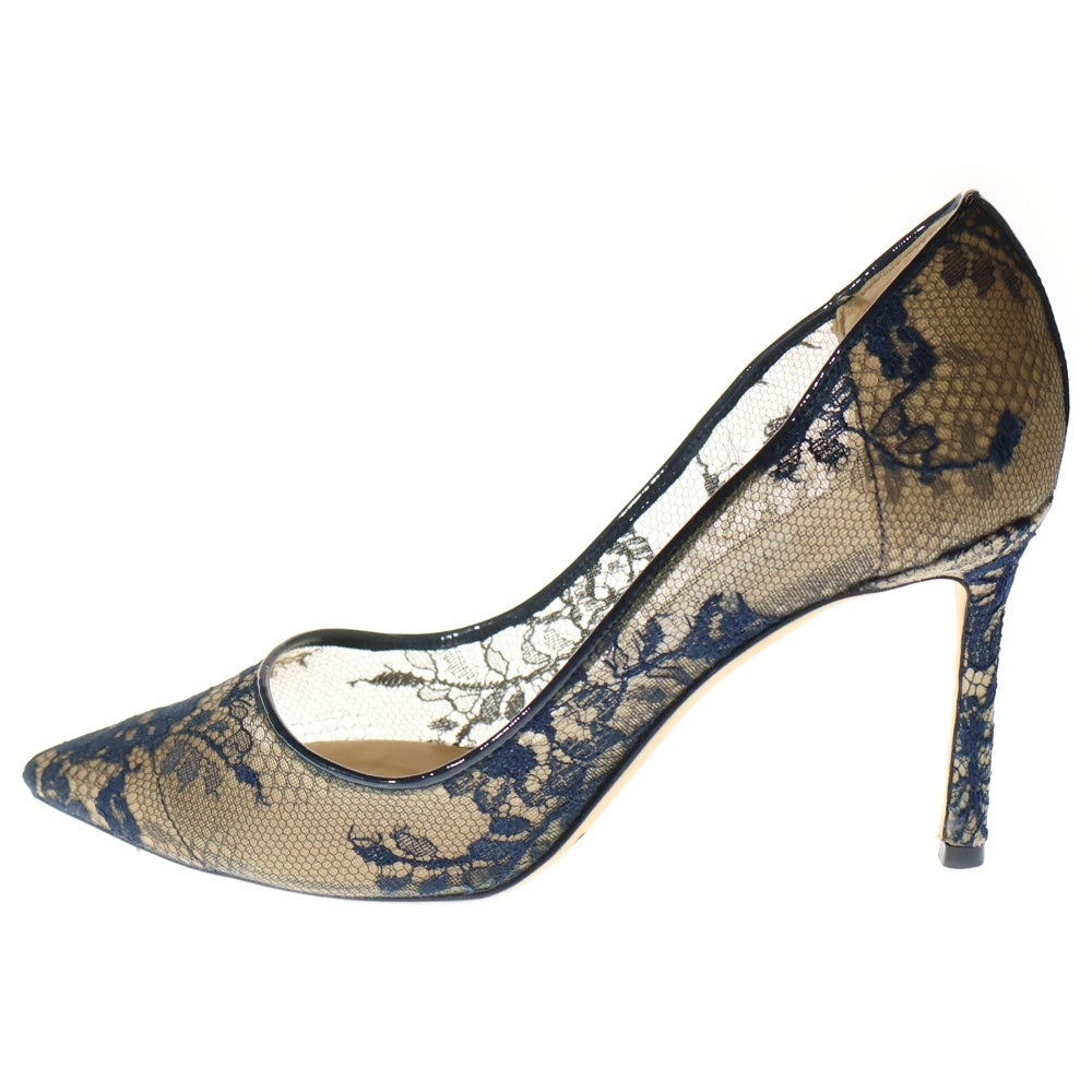 JIMMY CHOO(ジミーチュウ) ROMY60 ロミー シースルー ハイヒール パンプス レディース ネイビー/ベージュ