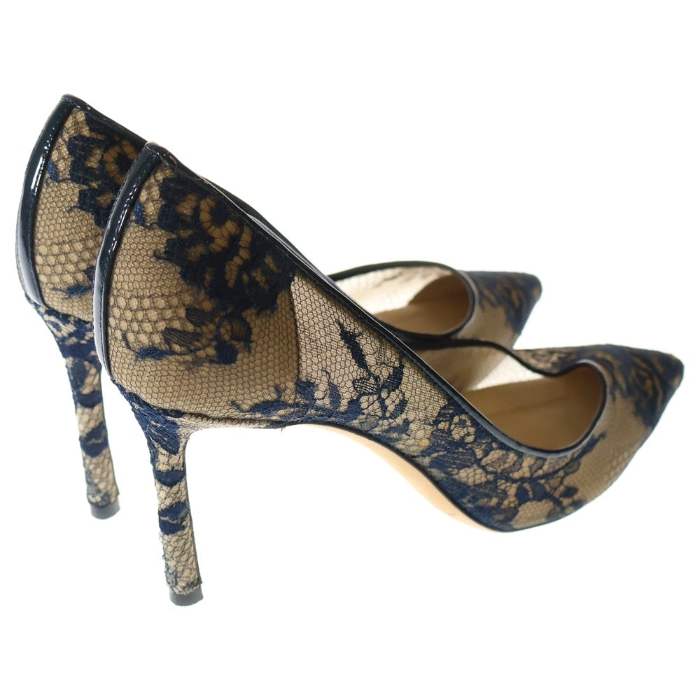 JIMMY CHOO(ジミーチュウ) ROMY60 ロミー シースルー ハイヒール パンプス レディース ネイビー/ベージュ