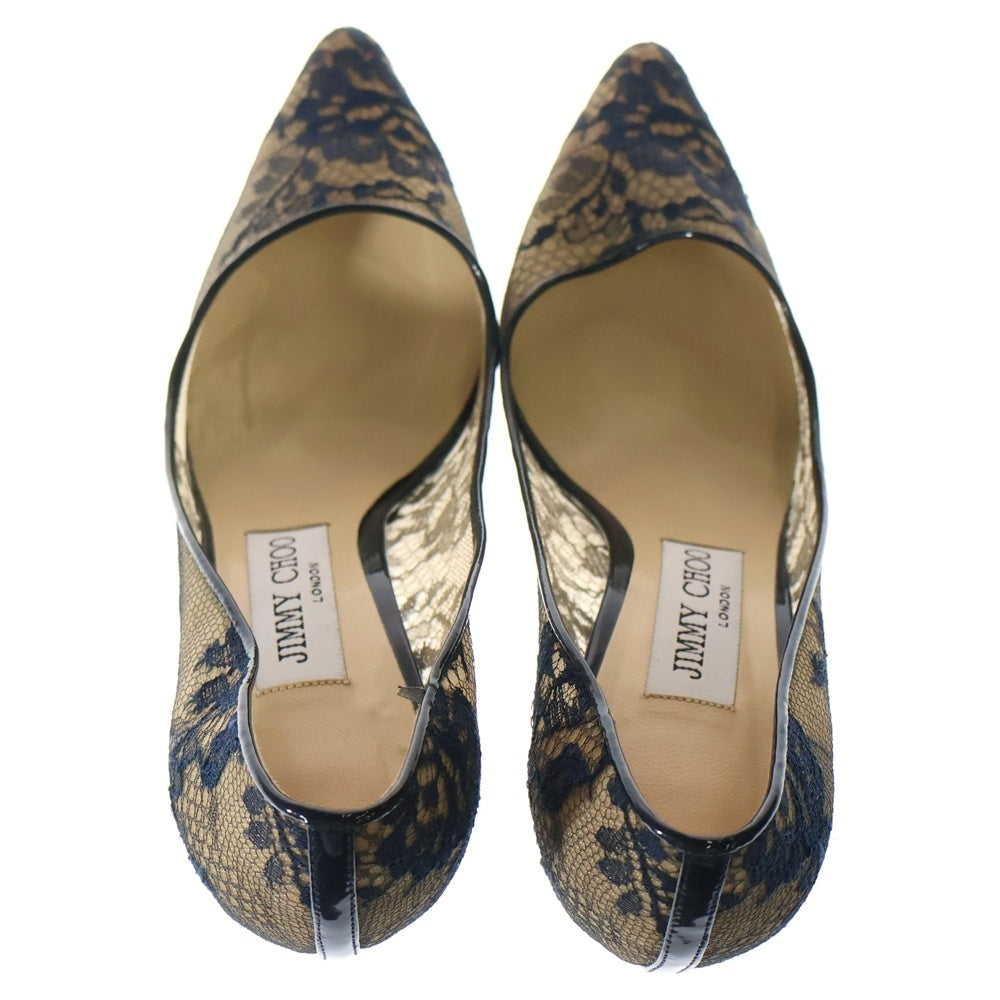 JIMMY CHOO(ジミーチュウ) ROMY60 ロミー シースルー ハイヒール パンプス レディース ネイビー/ベージュ