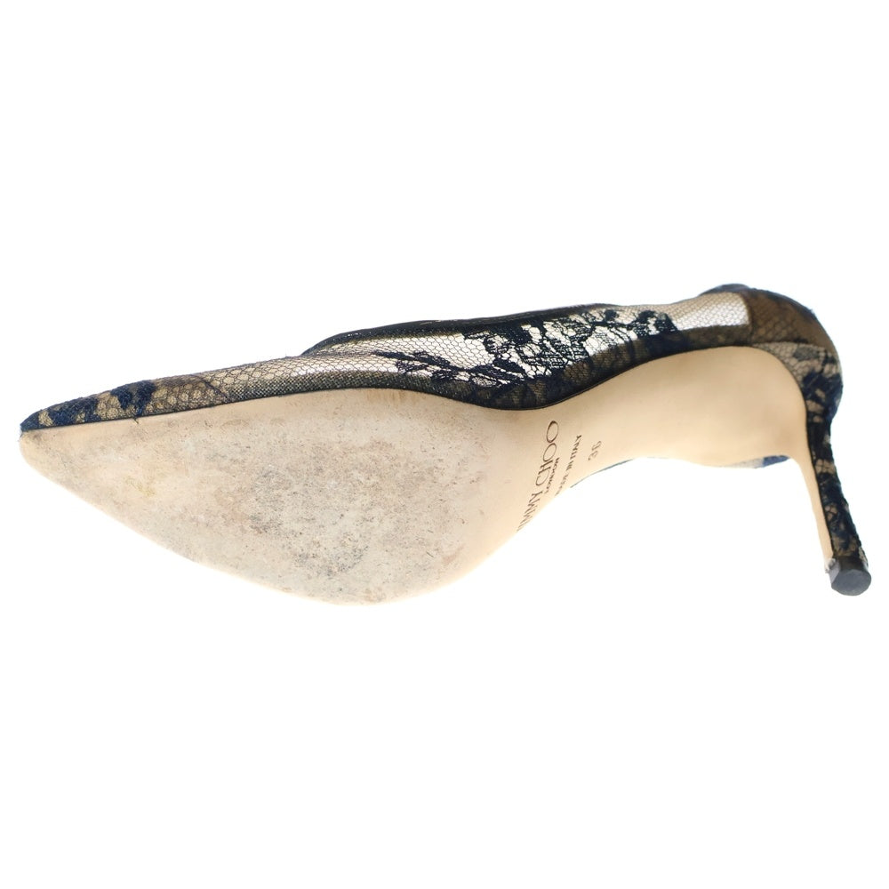 JIMMY CHOO(ジミーチュウ) ROMY60 ロミー シースルー ハイヒール パンプス レディース ネイビー/ベージュ