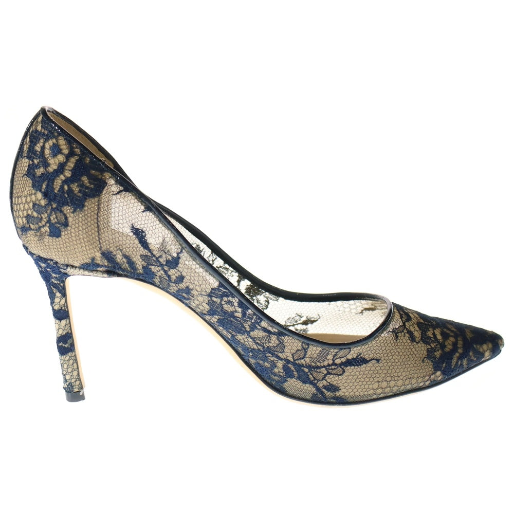 JIMMY CHOO(ジミーチュウ) ROMY60 ロミー シースルー ハイヒール パンプス レディース ネイビー/ベージュ