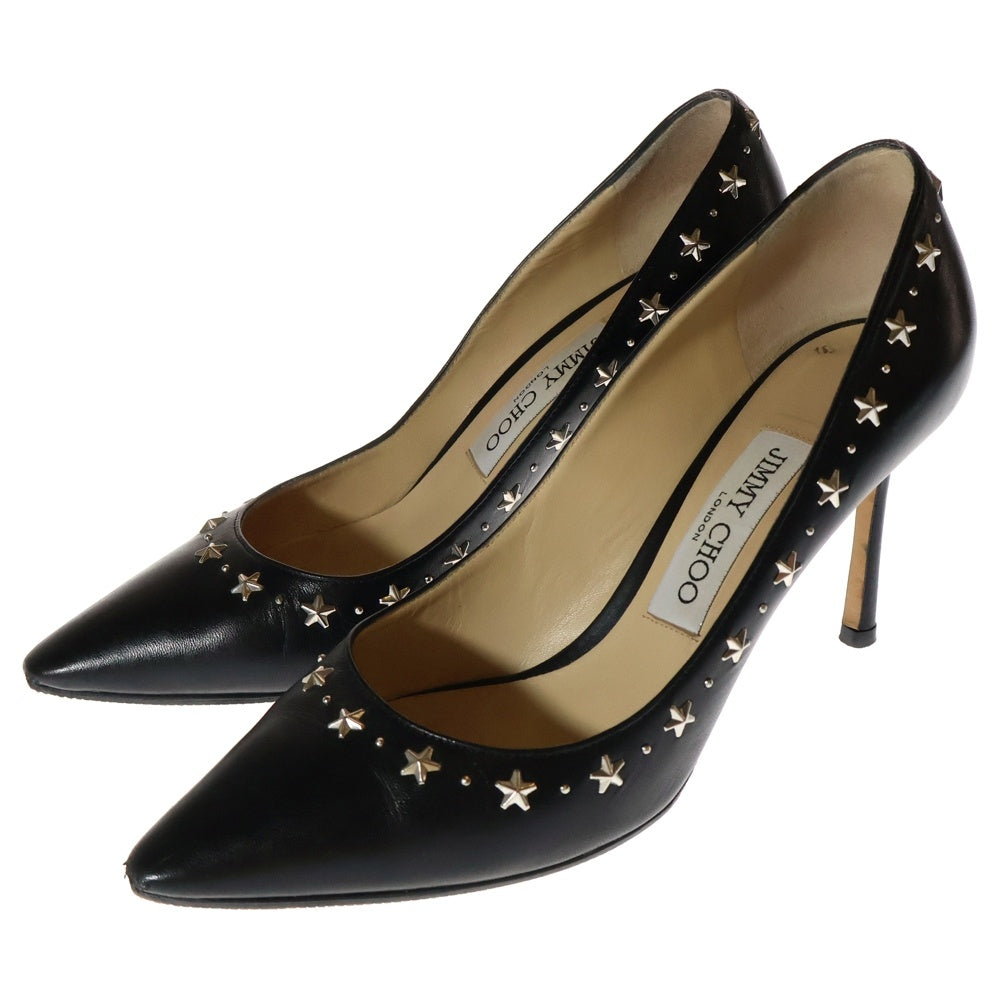 JIMMY CHOO(ジミーチュウ) スター スタッズ レザー ハイヒール パンプス レディース ブラック