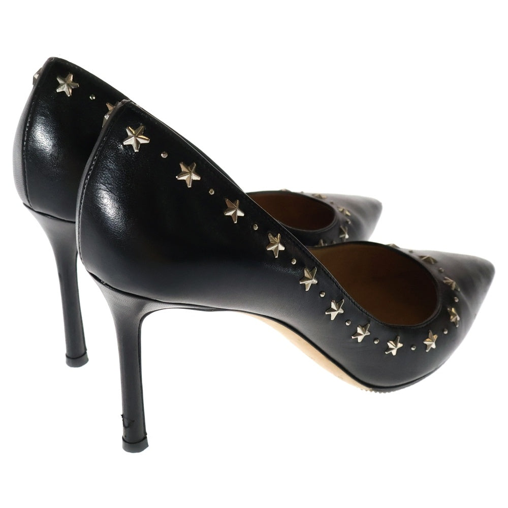 JIMMY CHOO(ジミーチュウ) スター スタッズ レザー ハイヒール パンプス レディース ブラック