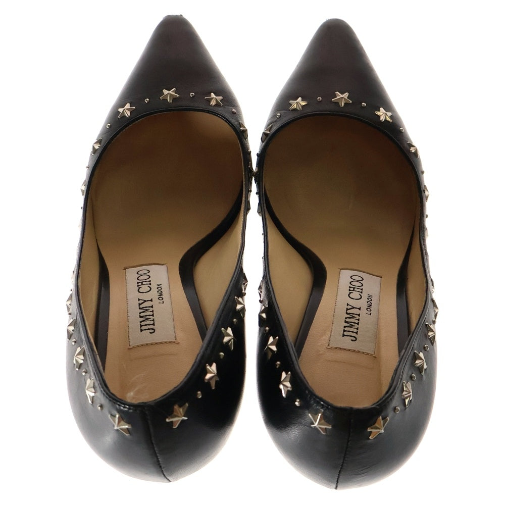 JIMMY CHOO(ジミーチュウ) スター スタッズ レザー ハイヒール パンプス レディース ブラック