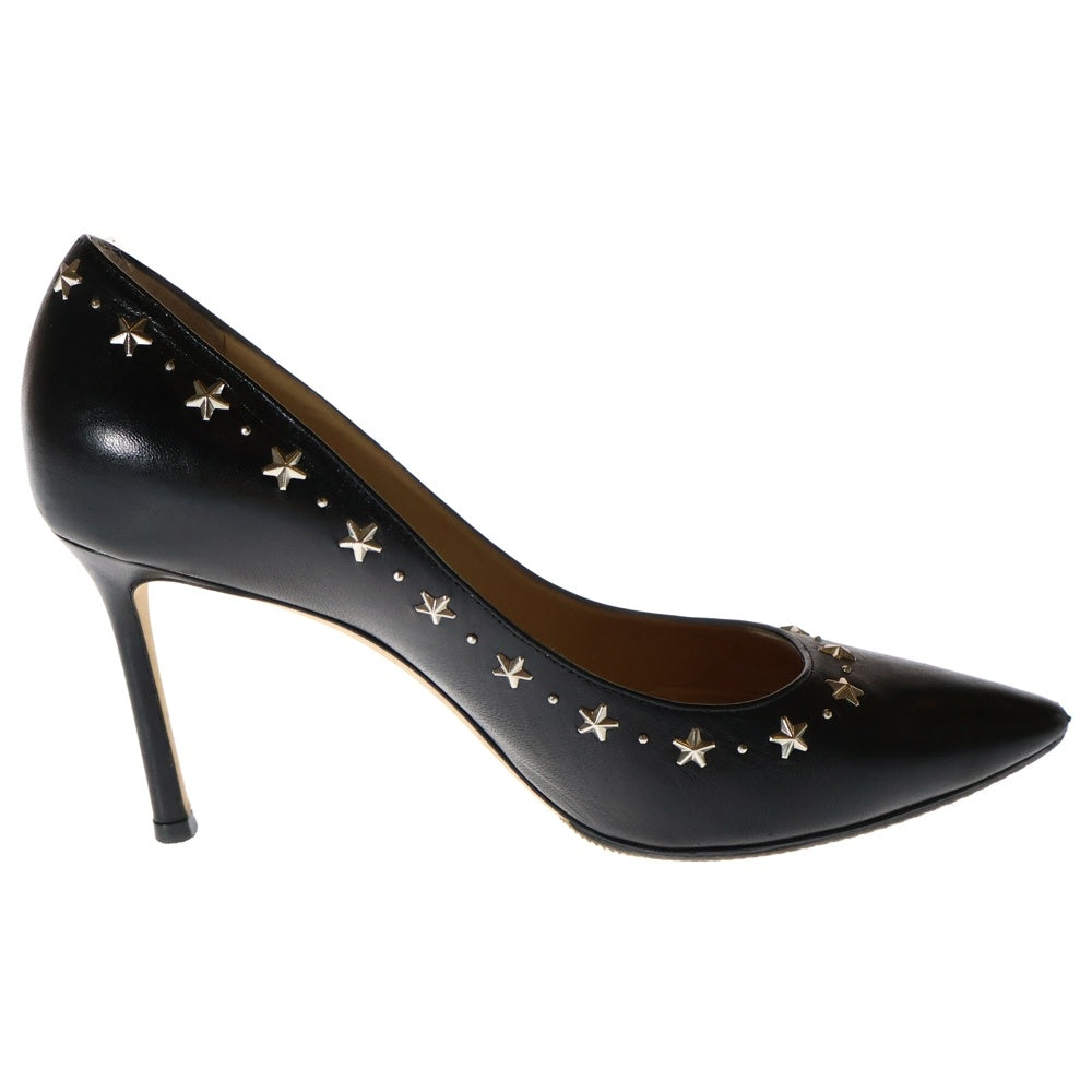 JIMMY CHOO(ジミーチュウ) スター スタッズ レザー ハイヒール パンプス レディース ブラック