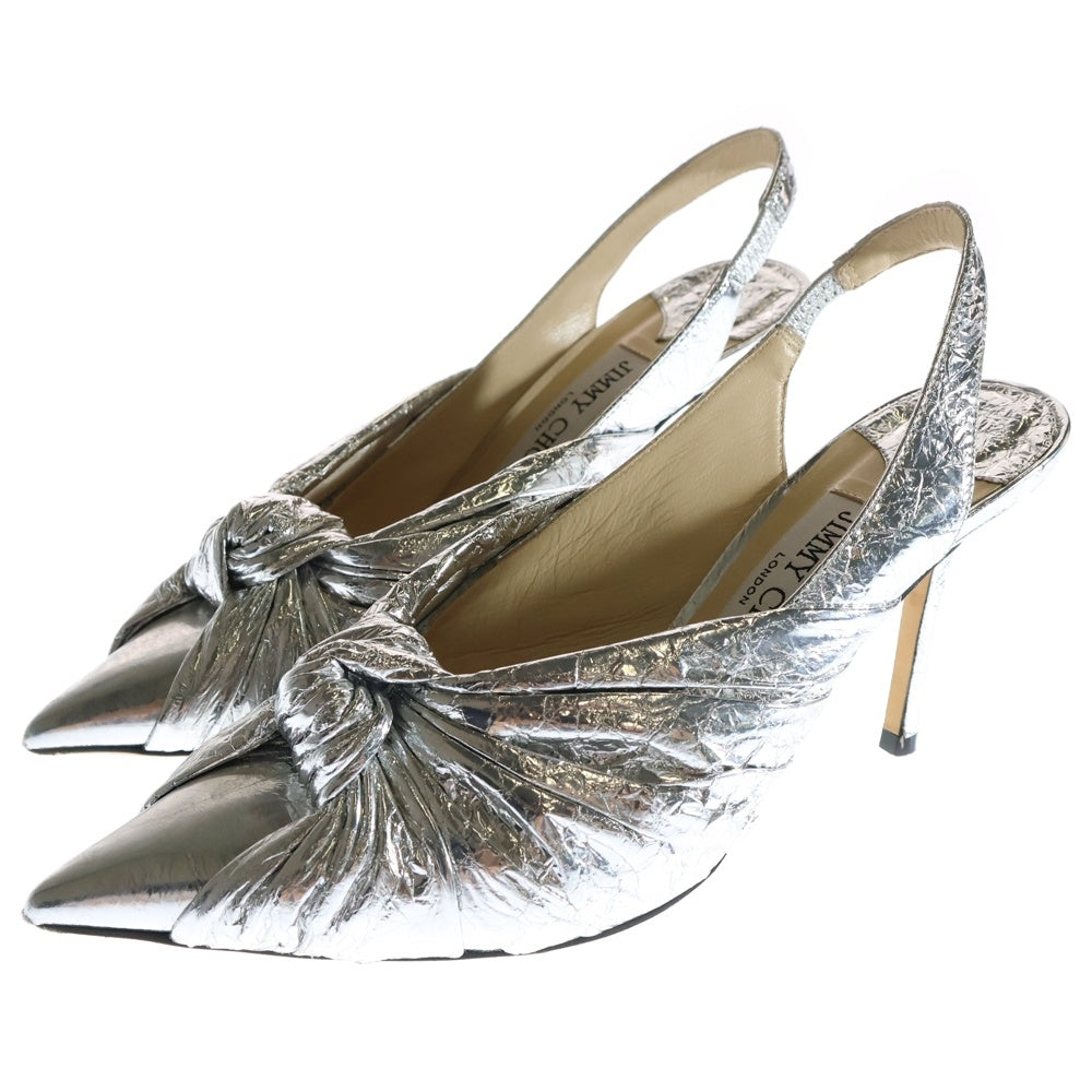 JIMMY CHOO(ジミーチュウ) ANNABELL アナベル スリングバック ポインテッドトゥ ハイヒール パンプス レディース シルバー