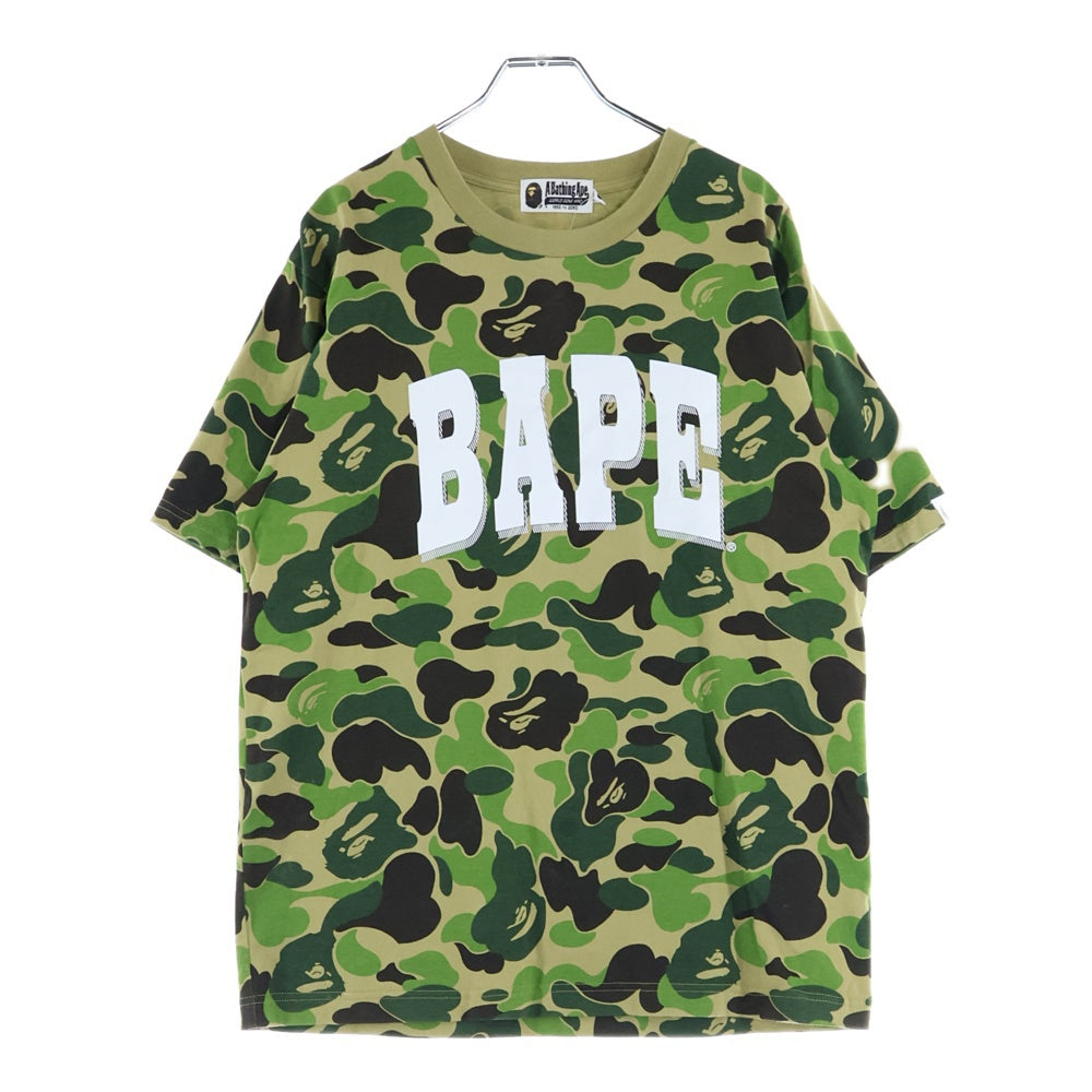A BATHING APE(アベイシングエイプ) ABC CAMO RELAXED FIT BAPE LOGO TEE ロゴプリントTシャツ カモ 迷彩 半袖カットソー カーキ 001CSK301007M