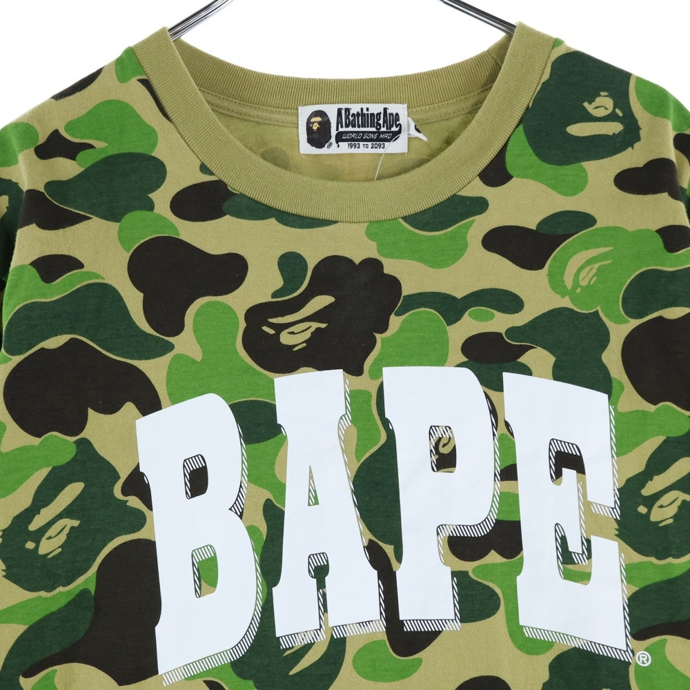 A BATHING APE(アベイシングエイプ) ABC CAMO RELAXED FIT BAPE LOGO TEE ロゴプリントTシャツ カモ 迷彩 半袖カットソー カーキ 001CSK301007M