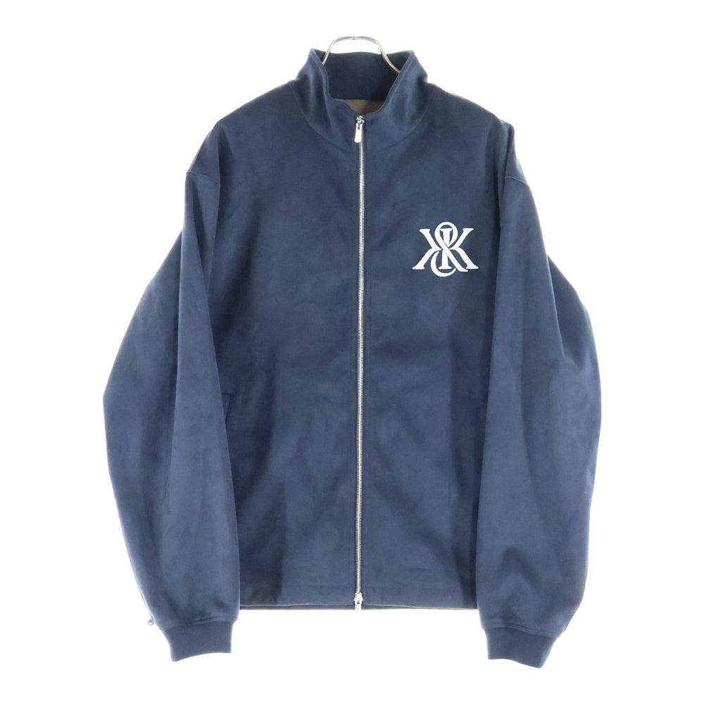 KITH(キス) 24AW BONDED MICROSUEDE ALI TRACK JACKET ロゴ刺繍 ボンデッド マイクロスエード トラックジャケット ダークグレー KHM010664