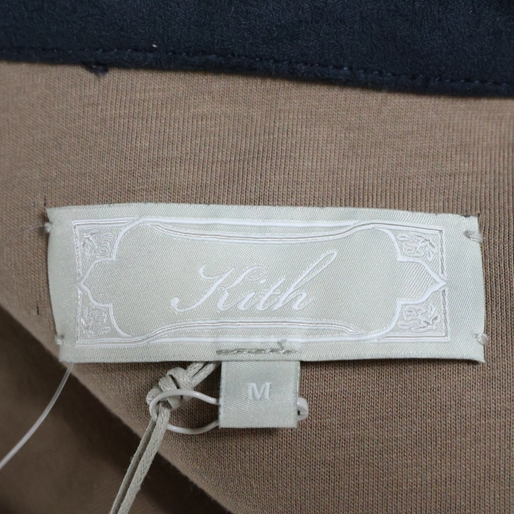 KITH(キス) 24AW BONDED MICROSUEDE ALI TRACK JACKET ロゴ刺繍 ボンデッド マイクロスエード トラックジャケット ダークグレー KHM010664
