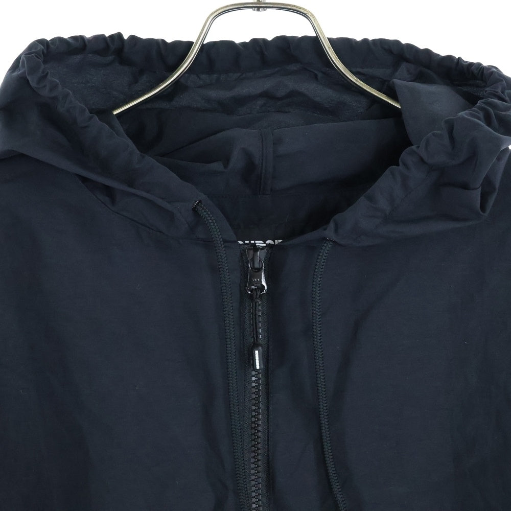 NEIGHBORHOOD(ネイバーフッド) 21SS ANORAK N-JKT ロゴプリント ハーフジップナイロンアノラックパーカー フーディー ブラック 211TSNH-JKM02