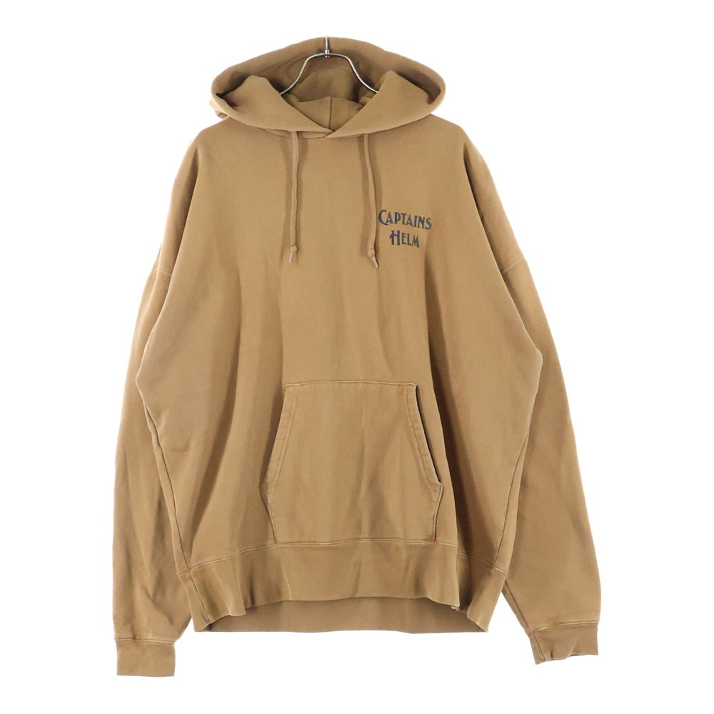 CAPTAINS HELM(キャプテンズ ヘルム) 両面ロゴプリント スウェットプルオーバーパーカー フーディー ブラウン FSCH19AW02