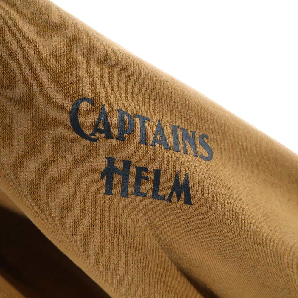 CAPTAINS HELM(キャプテンズ ヘルム) 両面ロゴプリント スウェットプルオーバーパーカー フーディー ブラウン FSCH19AW02
