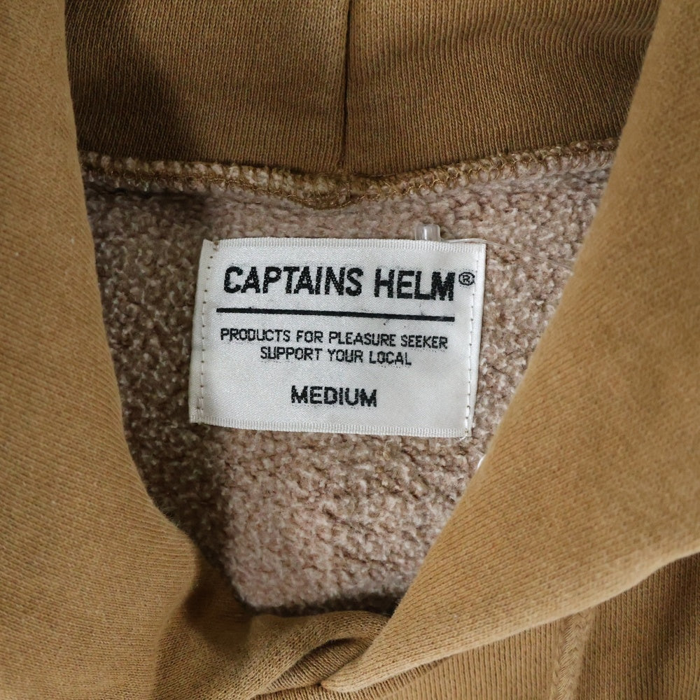 CAPTAINS HELM(キャプテンズ ヘルム) 両面ロゴプリント スウェットプルオーバーパーカー フーディー ブラウン FSCH19AW02