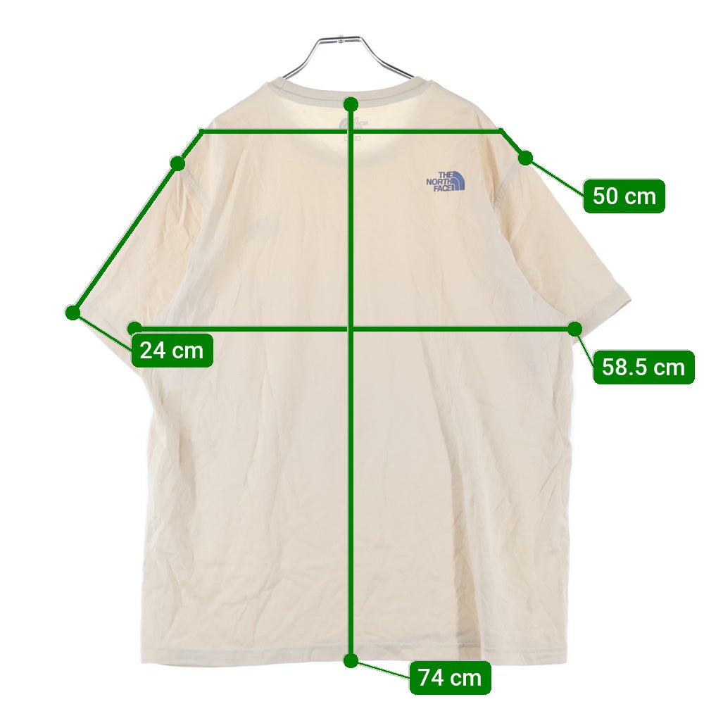 THE NORTH FACE(ザノースフェイス) 両面ロゴプリント クルーネック 半袖Tシャツ カットソー ベージュ NT7UM20D