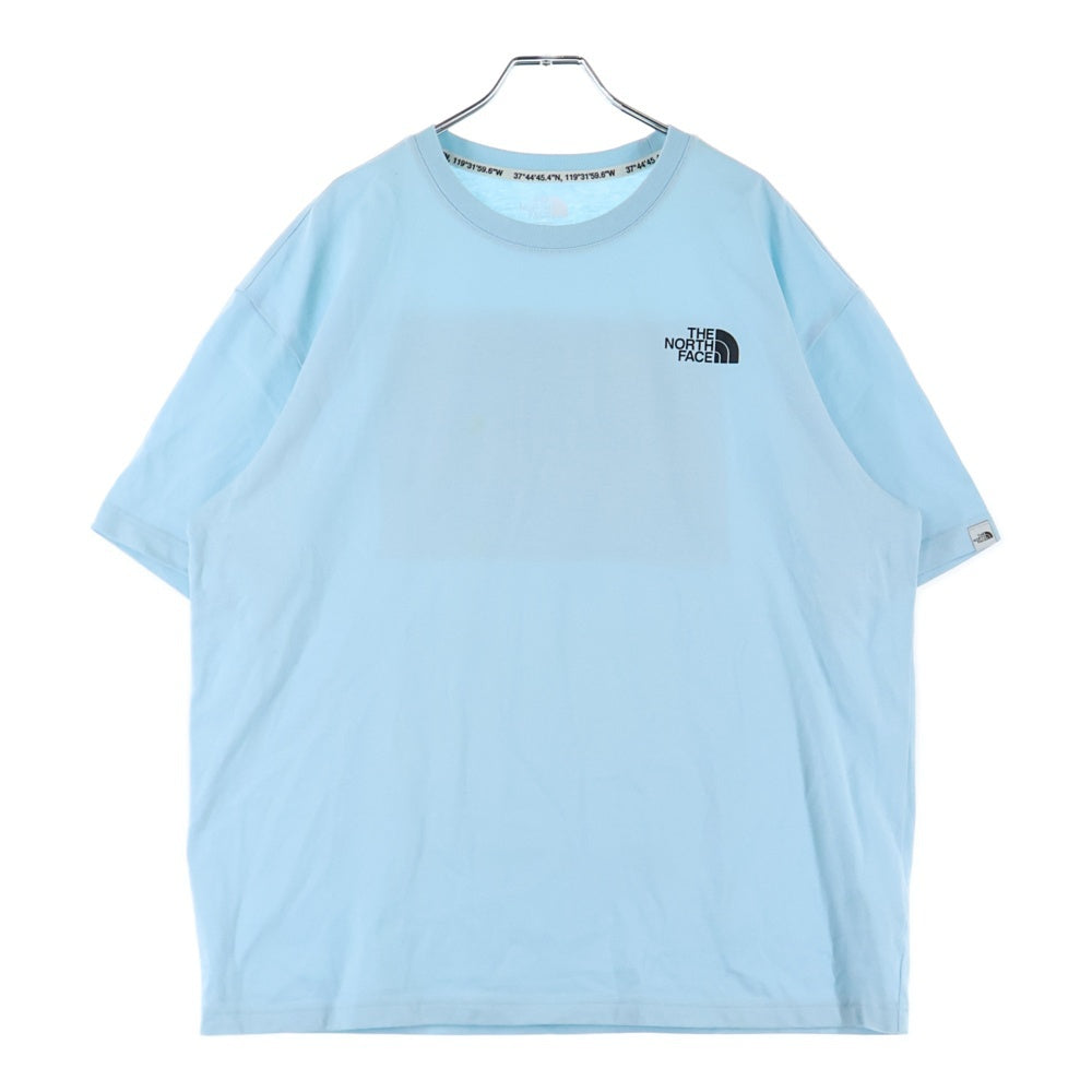 THE NORTH FACE(ザノースフェイス) バックグラフィックプリント ロゴ クルーネック 半袖Tシャツ カットソー ブルー NT7UM13L