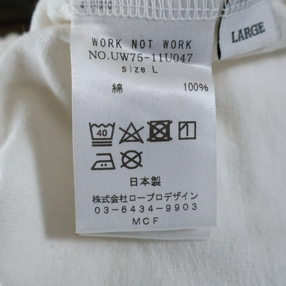 WORK NOT WORK(ワークノットワーク) スーパーヘビーウェイト ポケット 半袖Tシャツ カットソー ホワイト UW75-11U047