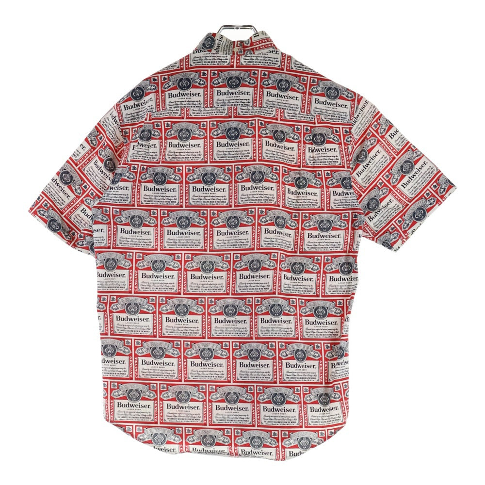 SUPREME(シュプリーム) 09SS Budweiser shirt バドワイザー 総柄 コットン レギュラーカラー 半袖シャツ ホワイト/レッド